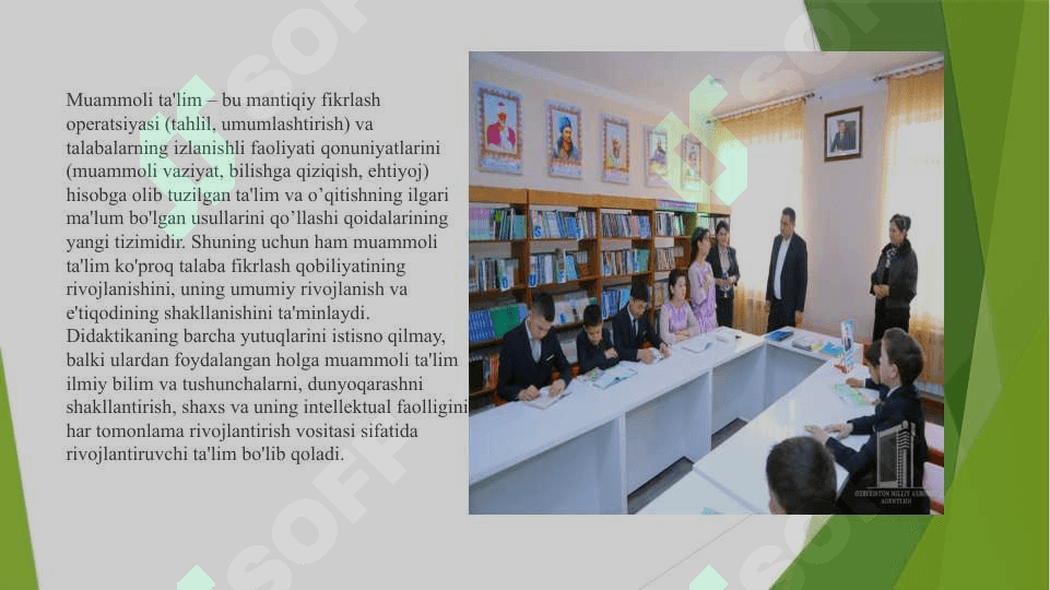 Mexribonlik uyi tarbiyalanuvchilari bilan olib boriladigan ijtimoiy pedagogik faoliyatda muammoli ta’lim texnologiyalaridan foydalanish 7