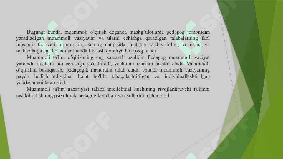 Mexribonlik uyi tarbiyalanuvchilari bilan olib boriladigan ijtimoiy pedagogik faoliyatda muammoli ta’lim texnologiyalaridan foydalanish 8