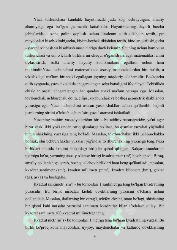 BOSHLAN‘ICH SINFLARDA GEOMETRIK FIGURA YUZASINI TOPISHNI O'RGANISH 8