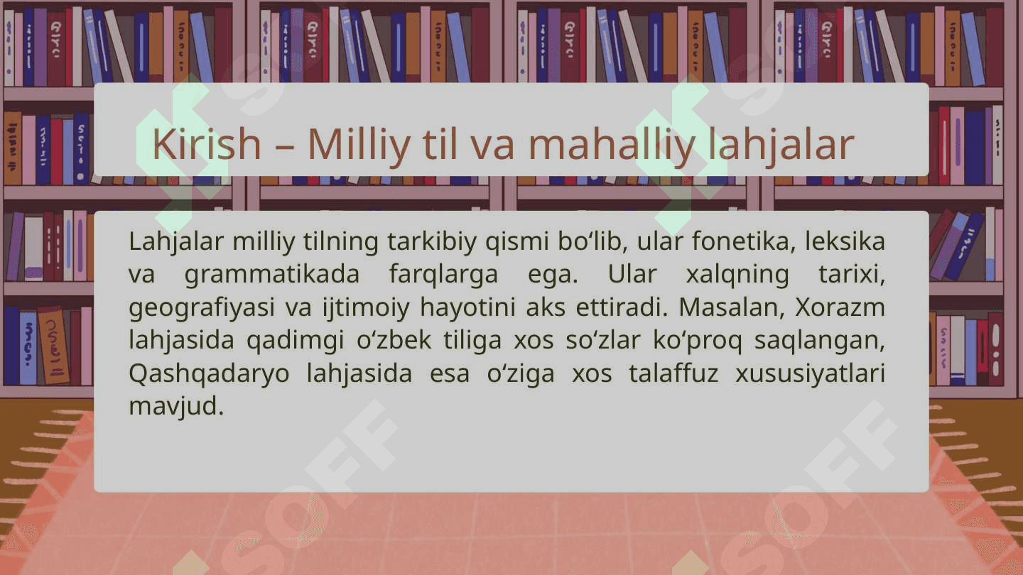 Milliy til va mahalliy lahjalar 3