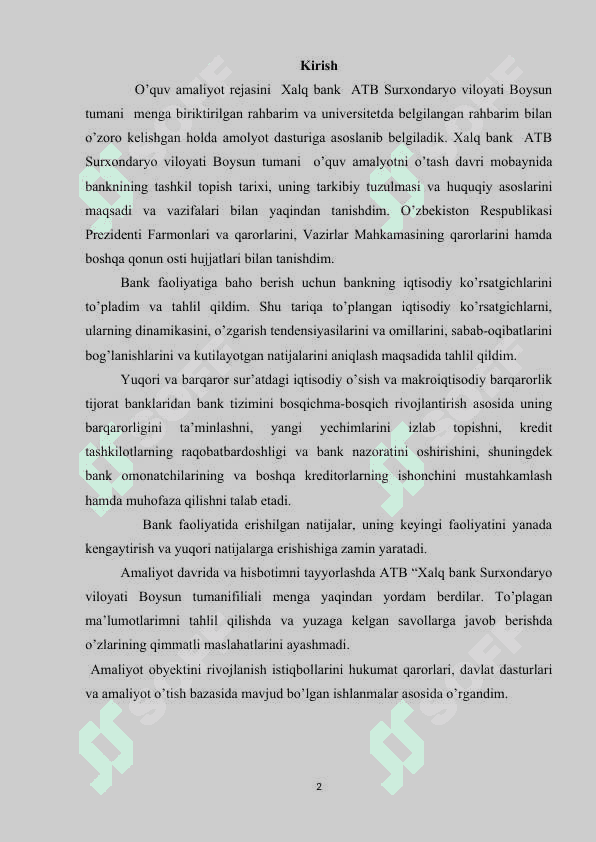Xalq bank amaliyot hisoboti  Boysun tumani 2