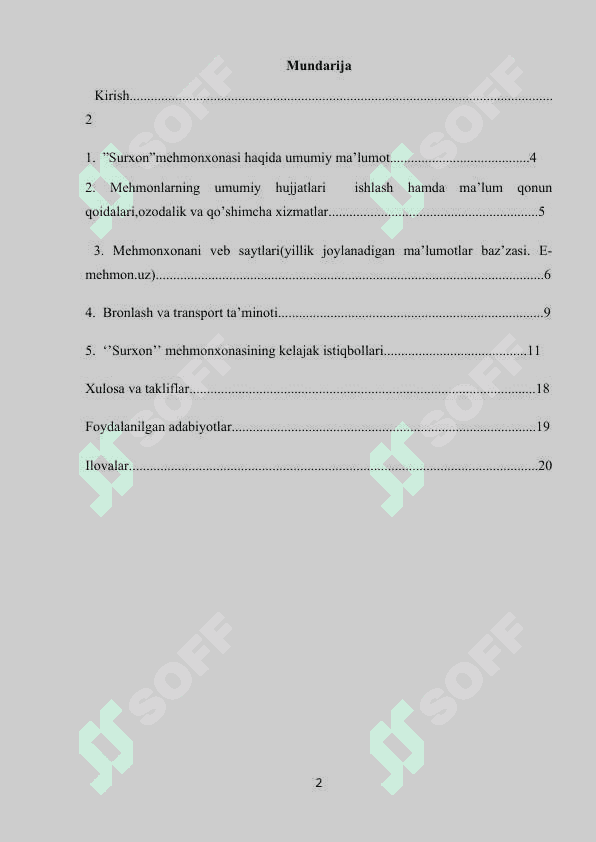 amaliyot hisoboti Surxon mehmonxonasi Termiz shahri 2
