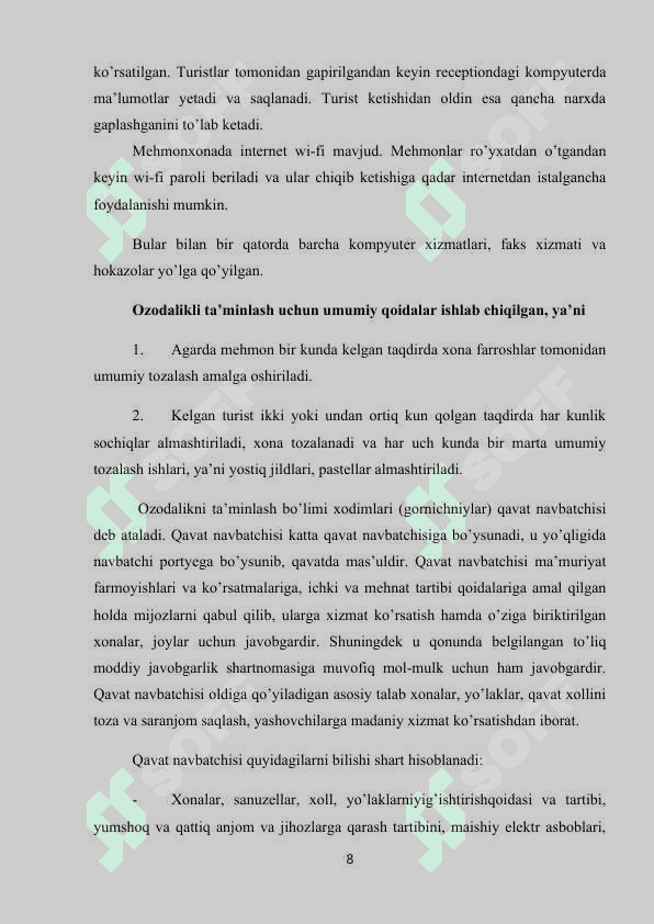 amaliyot hisoboti Surxon mehmonxonasi Termiz shahri 8