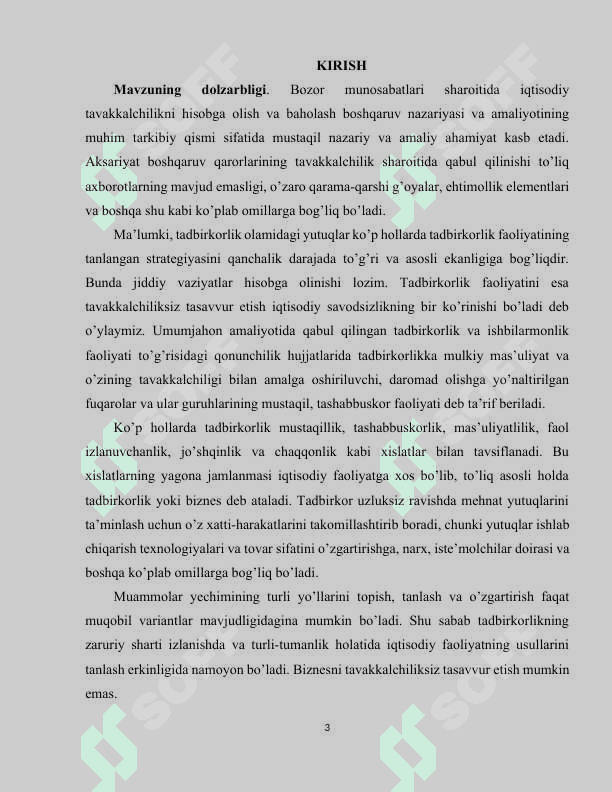Tavakkalchilikni boshqarish 3