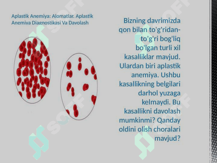 Aplastik Anemiya: Alomatlar. Aplastik Anemiya Diagnostikasi Va Davolash 2