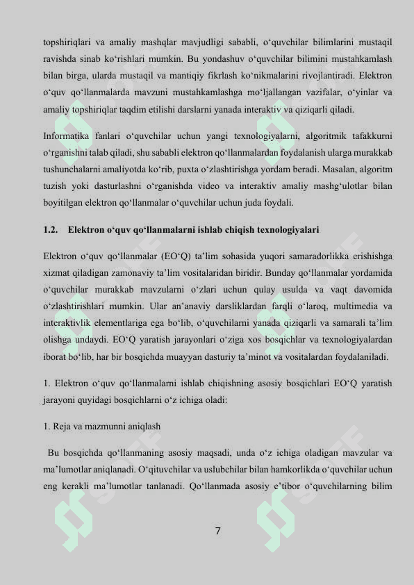 Informatika fanlarini o'qitishda elektron o'quv qo'llanma yaratish texnologiyasining ahamiyati 7
