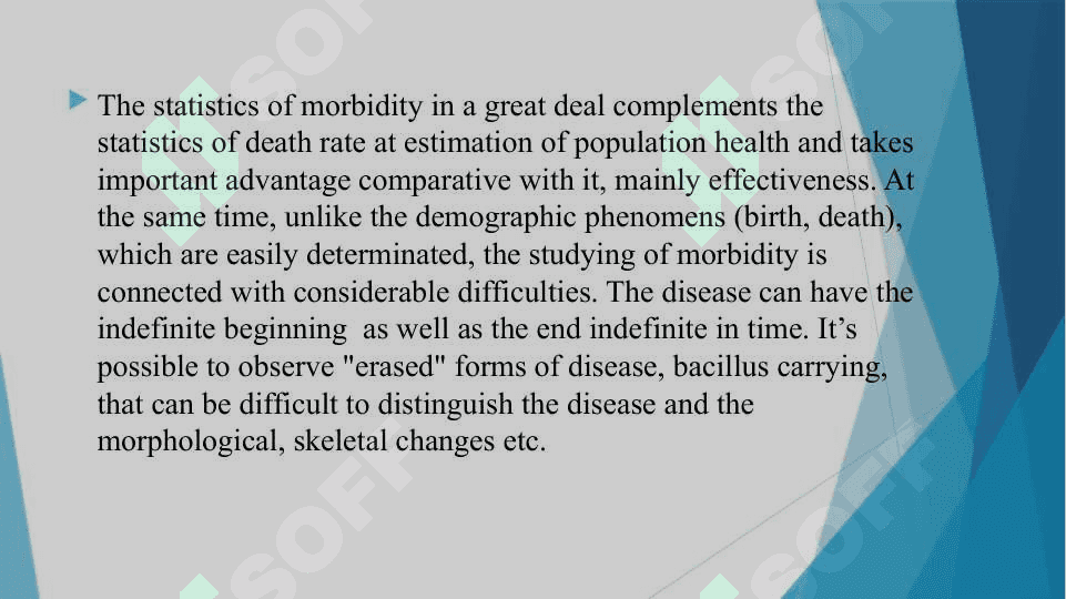 Population morbidity and methods of its study, socio-medical aspects 4