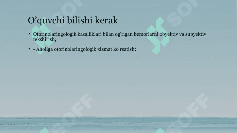 Otorinolaringologik kasalliklari bilan og‘rigan bemorlarni tekshirish usullari 2