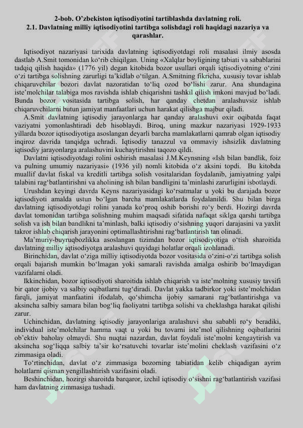 IQTISODIYOTNI DAVLAT TOMONIDAN TARTIBGA SOLISHNING MOHIYATI VA ZARURLIGI 8