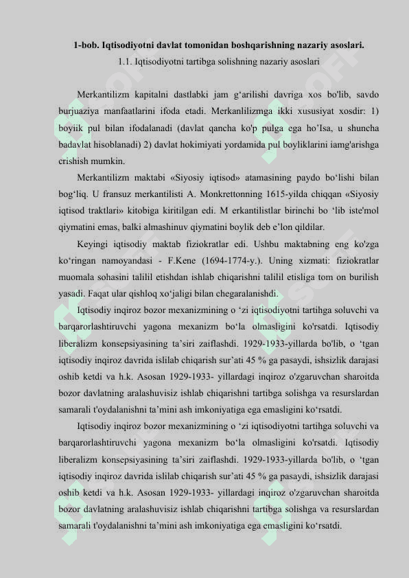 IQTISODIYOTNI DAVLAT TOMONIDAN TARTIBGA SOLISHNING MOHIYATI VA ZARURLIGI 6