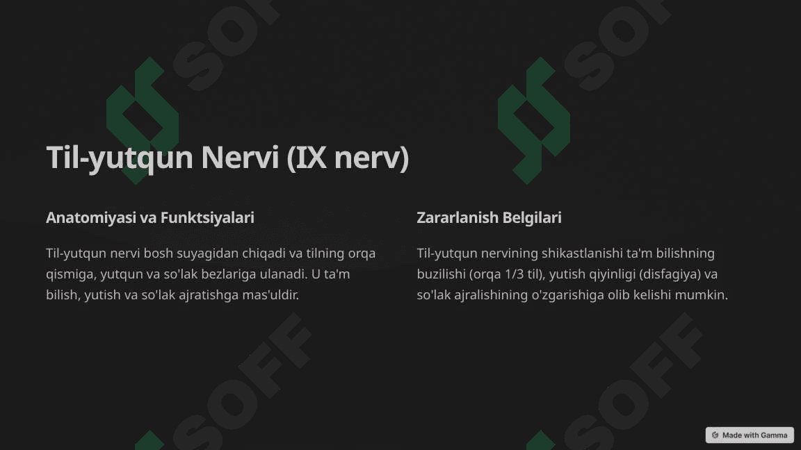 Til-yutqun, Adashgan, Til Osti va Ensa Nervlarining Zararlanishi 2