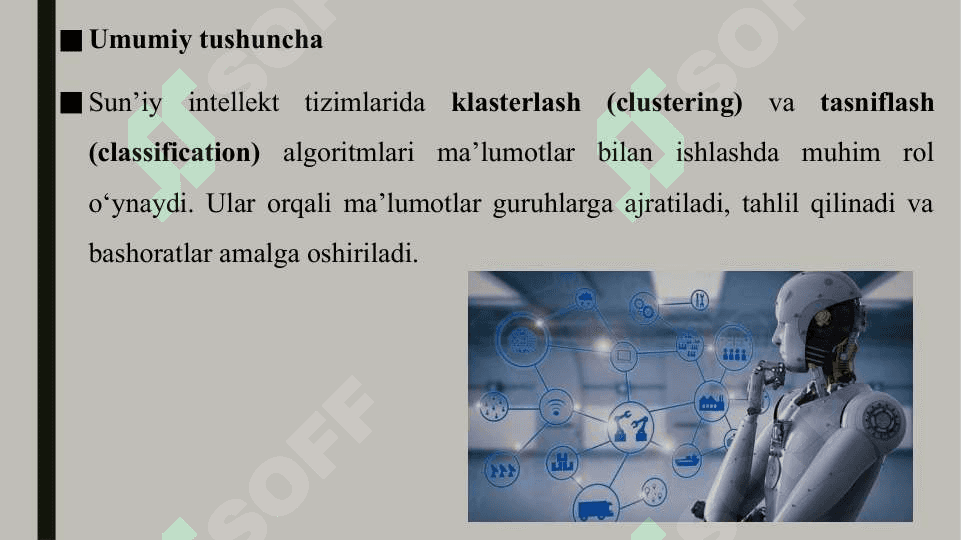 Sun'iy intellektda klasterlash va tasniflash alogirtmlari 3