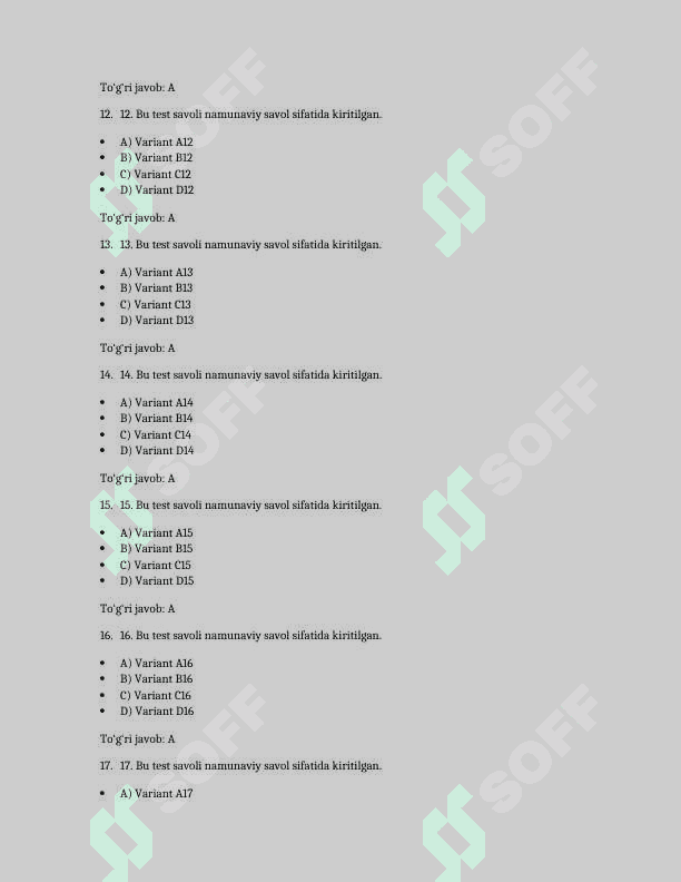 O‘zbekiston davlat mustaqilligining qo‘lga kiritilishi bo‘yicha test savollari 3