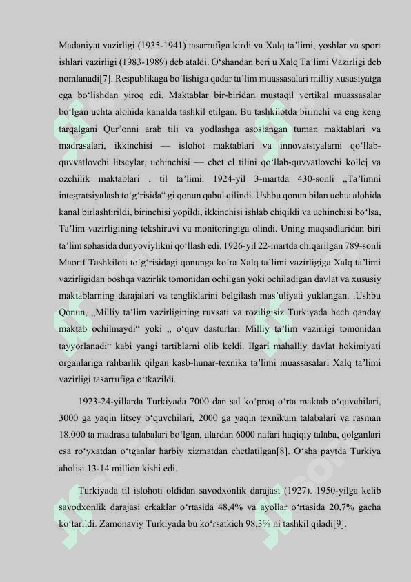 TURKIYANING TA'LIM SHAKLI 3