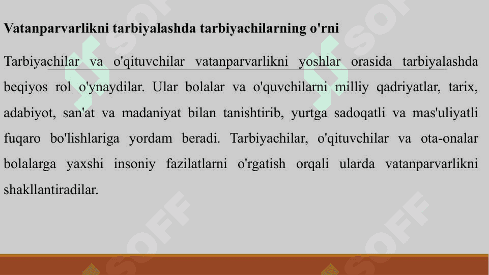 VATANPARVARLIKNI TARBIYALASH 8