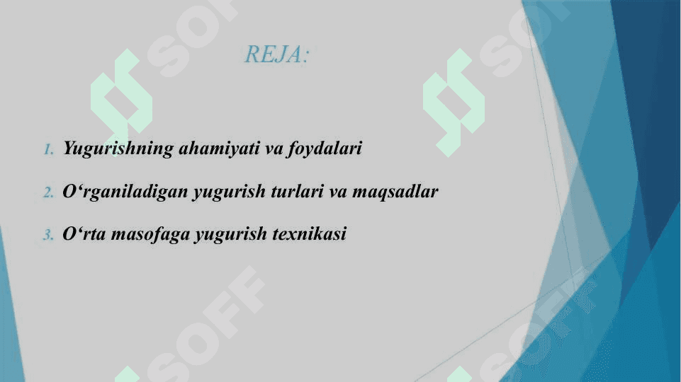YUGURISH TURLARIGA O'RGATISH 2