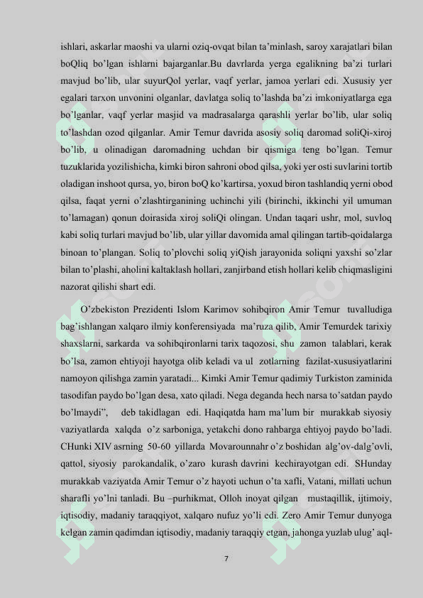 AMIR TEMUR DAVLATI ICHKI SIYOSATI 7