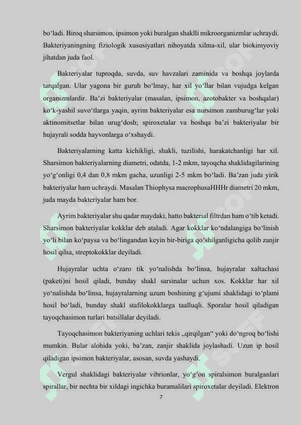 BAKTERIYALAR (BACTERIPOHYATA), TUZILISHI, KO'PAYISHI VA KLASSIFIKASIYASI 7