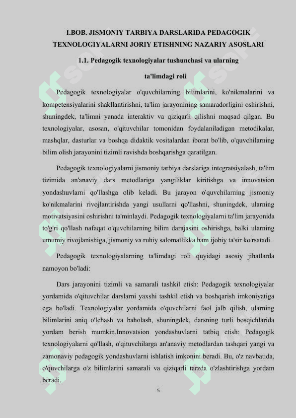JISMONIY TARBIYA DARSLARIDA PEDAGOGIK TEXNOLOGIYALARNI JORIY ETISHNING ILMIY-PEDAGOGIK ASOSLARI 5