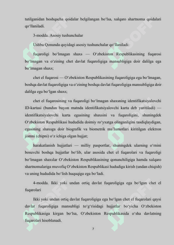 O‘ZBEKISTON FUQAROLARINING CHET ELDAGI HUQUQLARI VA QONUNIY MANFAATLARINI HIMOYA QILISH. 7