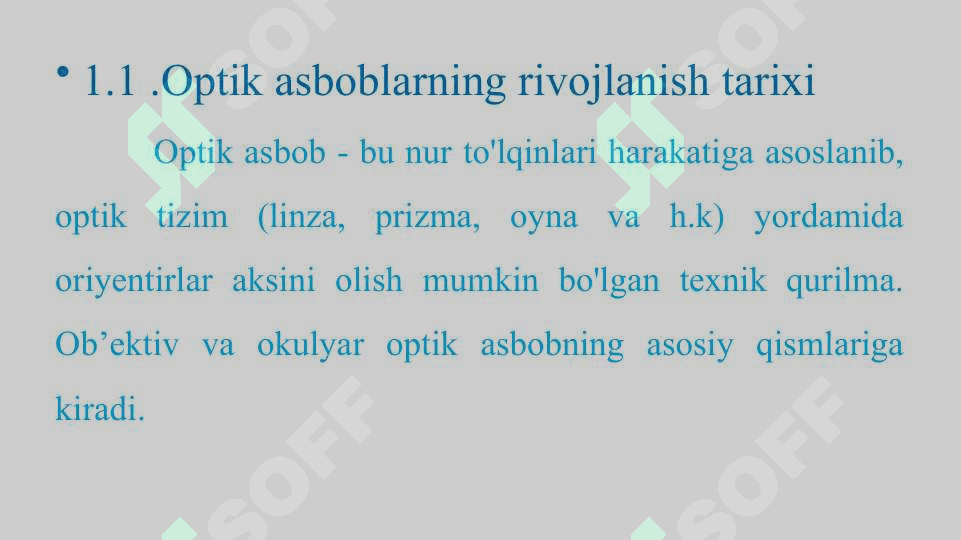 Optik asboblar . Optika 4
