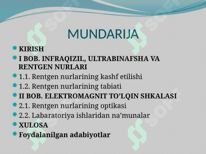 Elektromagnit to’lqinlarning ko’ndalangligi 2