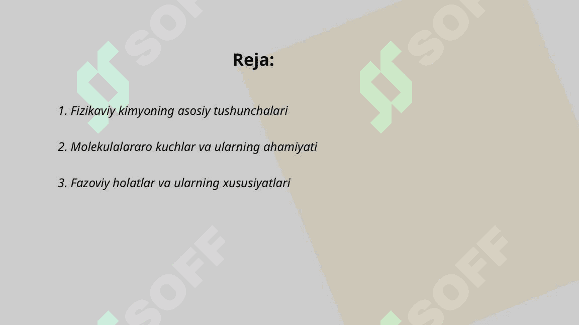 Fizikaviy va kalloid kimyo fanining maqsadi va vazifalari 2