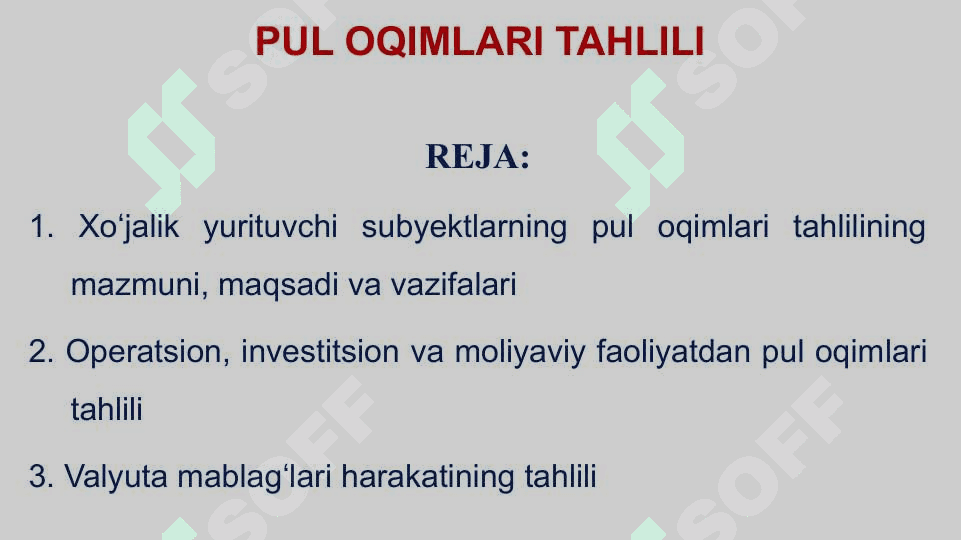 PUL OQIMLARI TAHLILI 2