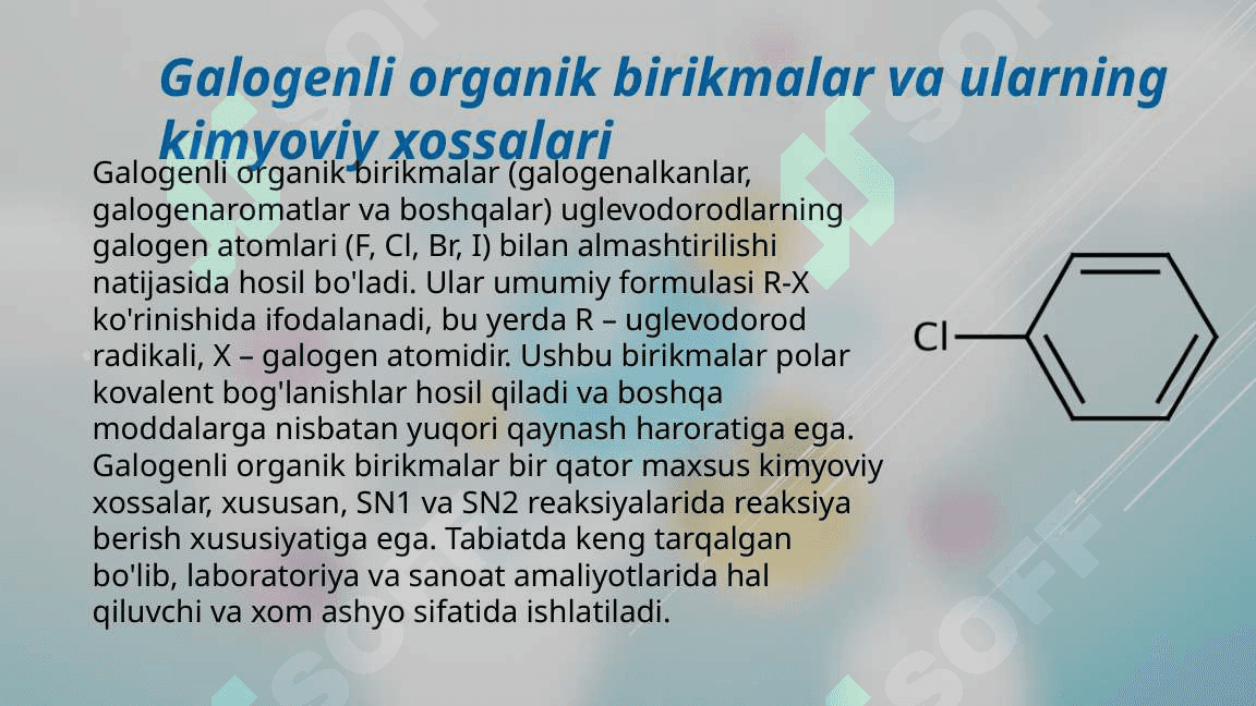 Galogen saqlagan organik birikmalarning qo'llanilishi 3
