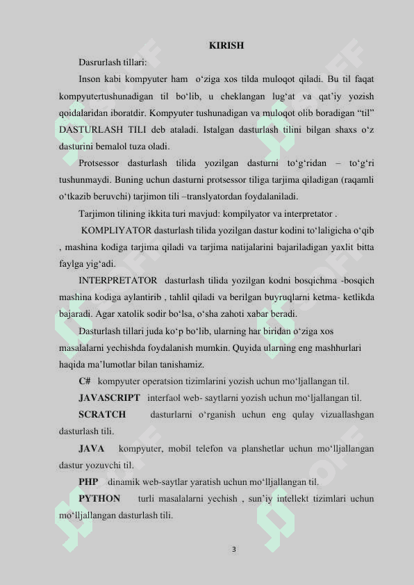 C# dasturlash tilidan Kurs ishi 2