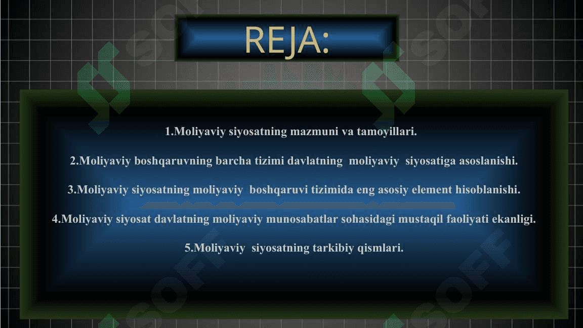 Moliyaviy siyosatning mazmuni 2