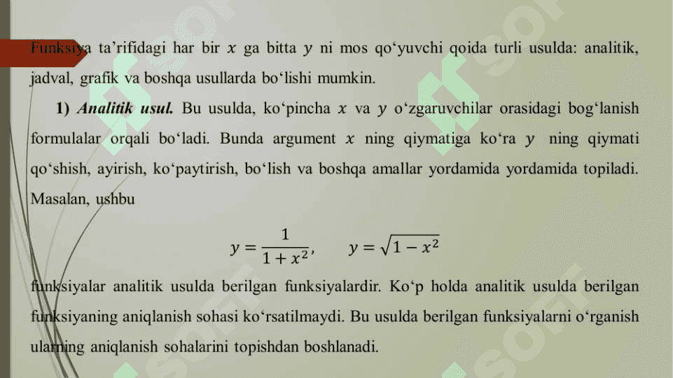 Funksiya va uning berilish usullari 4