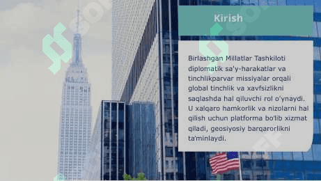 Geosiyosiy muvozanat turg'unligini taminlashda Birlashgan millatlar tashkilotining roli 2