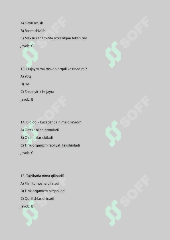 5-sinf biologiya test 4