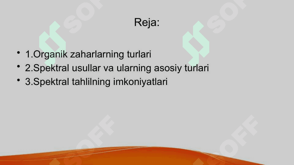 Organik zaharlarning tahlilida spektral usullarni qo`llash 2