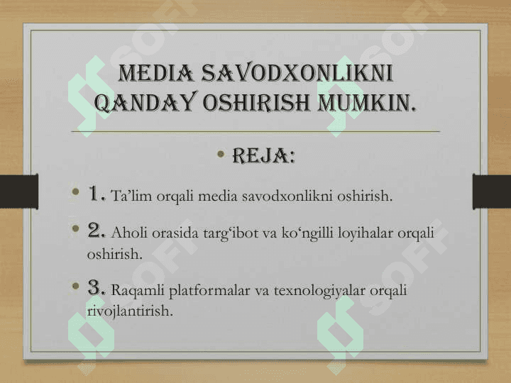 Media savodxonlikni qanday oshirish mumkin. 2