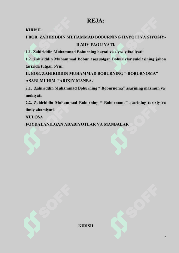 Zahiriddin Muhammad  Boburning hayoti va ijodiy merosi 2