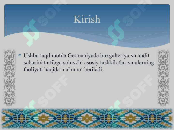 GERMANIYADAGI PROFESSIONAL BUXGALTERLAR TASHKILOTLARINING FAOLIYATI VA ULARNING MHXSLARNI QONUNIY TARTIBGA SOLISHDAGI TAJRIBASI 2
