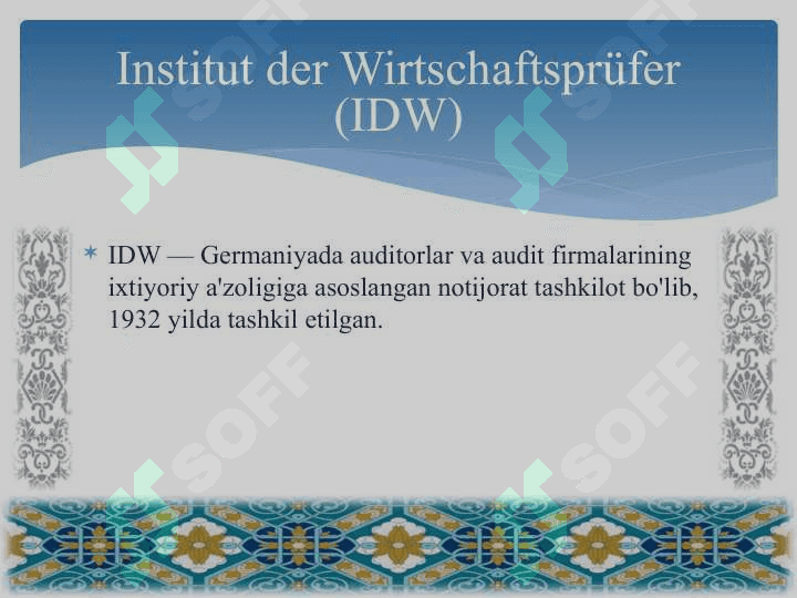 GERMANIYADAGI PROFESSIONAL BUXGALTERLAR TASHKILOTLARINING FAOLIYATI VA ULARNING MHXSLARNI QONUNIY TARTIBGA SOLISHDAGI TAJRIBASI 3