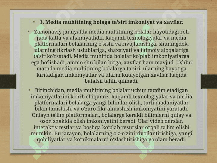 Media muxitda bola huquqlari 2