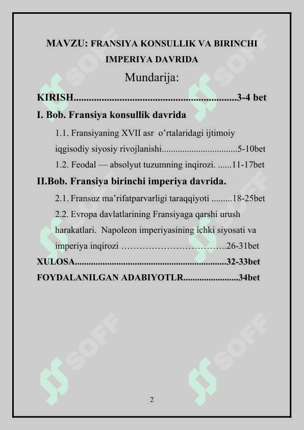 Fransiya konsullik va birinchi imperiya davrida 2