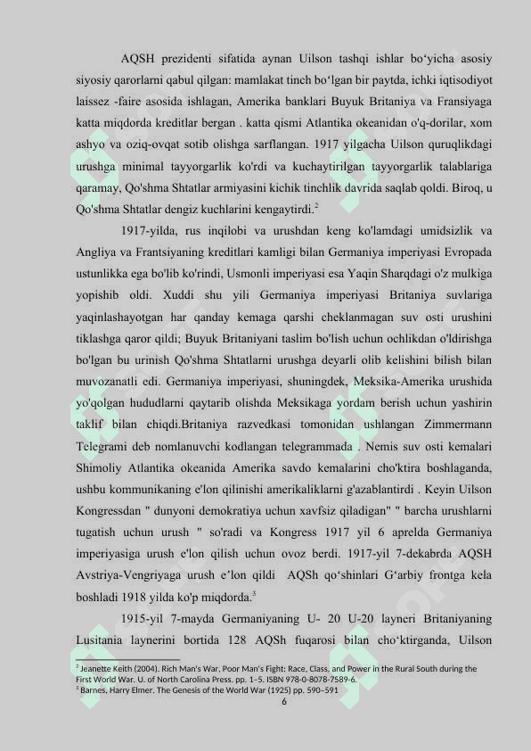 AQSH BIRINCHI JAHON URUSHI YILLARIDA 6