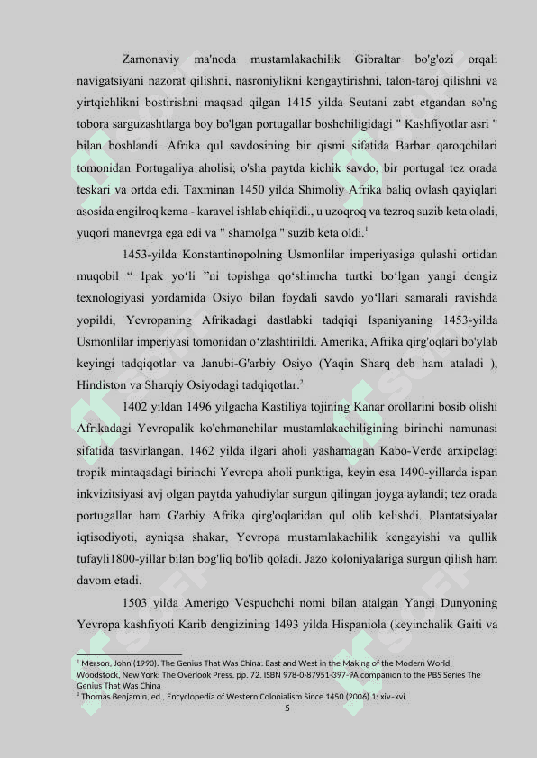 YEVROPA DAVLATLARINING MUSTAMLAKALAR UCHUN KURASHI XVIII XIX ASRLAR 5