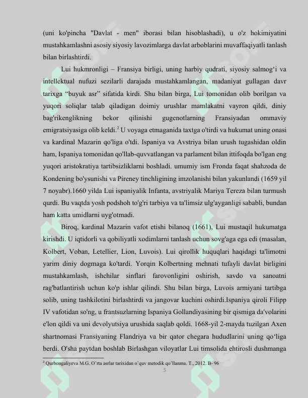 LYUDOVIK XIV NING ICHKI VA TASHQI SIYOSATI 5