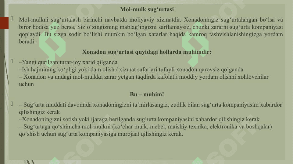Yuridik va jismoniy shaxslarning mol-mulkini sug‘urtalash 5