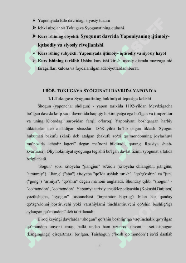 Syogunut davrida Yaponiyaning ijtimoiy-iqtisodiy va siyosiy rivojlanishi 4