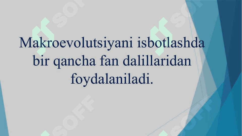 “Evolyutsiyani isbotlashda molekulyar biologiya, sitologiya,embriologiya fanlari dalillari.” 7