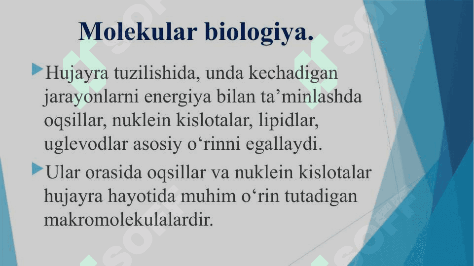 “Evolyutsiyani isbotlashda molekulyar biologiya, sitologiya,embriologiya fanlari dalillari.” 8