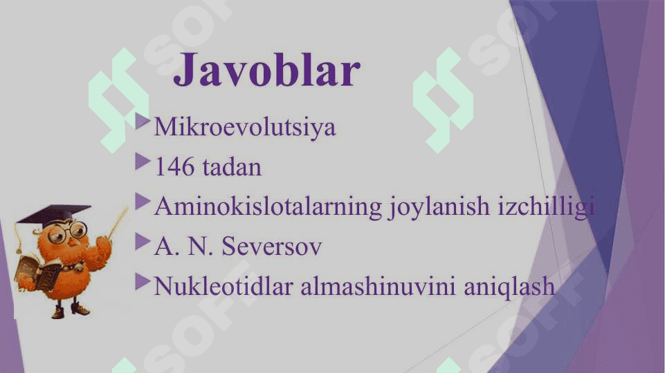Evolyutsiyani isbotlashda solishtirma anatomiya, poleontologiya fanlari dalillari” 3