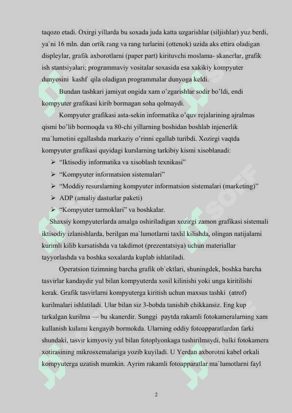 ADOBE PHOTOSHOP DASTURI HAQIDA UMUMIY MA’LUMOT 7